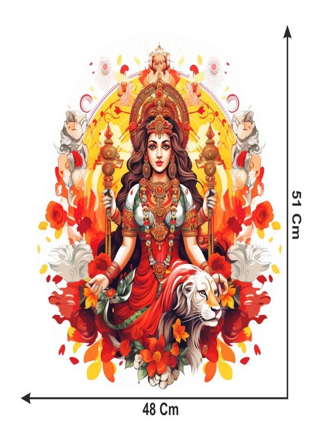 Sticker Studio Durga Maa Wall Sticker for Home Decor - Ideal for Living Room, Bedroom, Hall, Kids Room, Play Room (Size -20 cm x 19cm) - Image 4